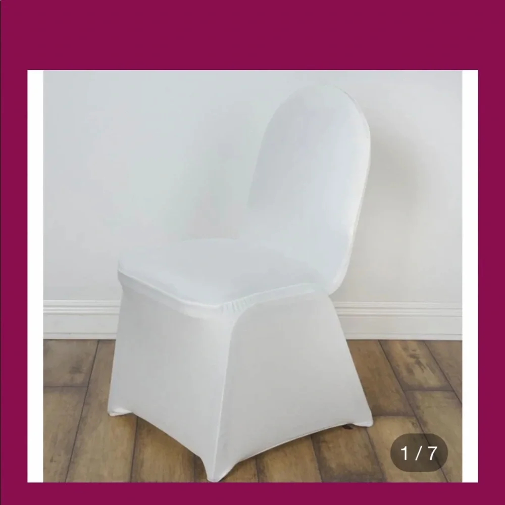 lot of 17, Chair Cover w/foot pocket, white, stretch spandex, sleek/stylish - Picture 5 of 7